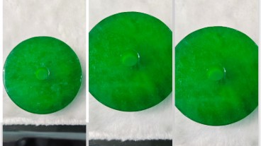 老坑翡翠满绿平安扣A货