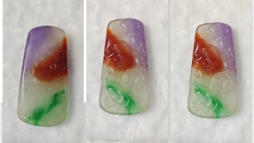 老坑翡翠五彩吊坠A货