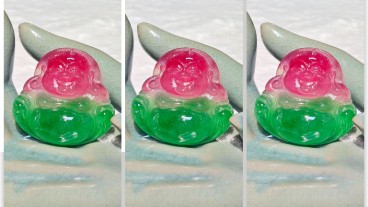 老坑翡翠俏色佛公吊坠