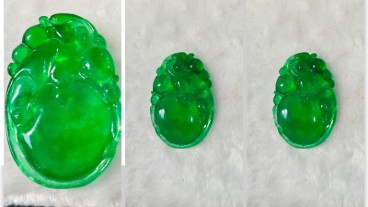 老坑满绿翡翠福瓜A货