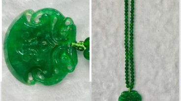 老坑翡翠珠链+老坑翡翠吊坠A货