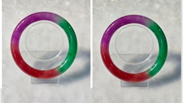 老坑三彩翡翠手镯